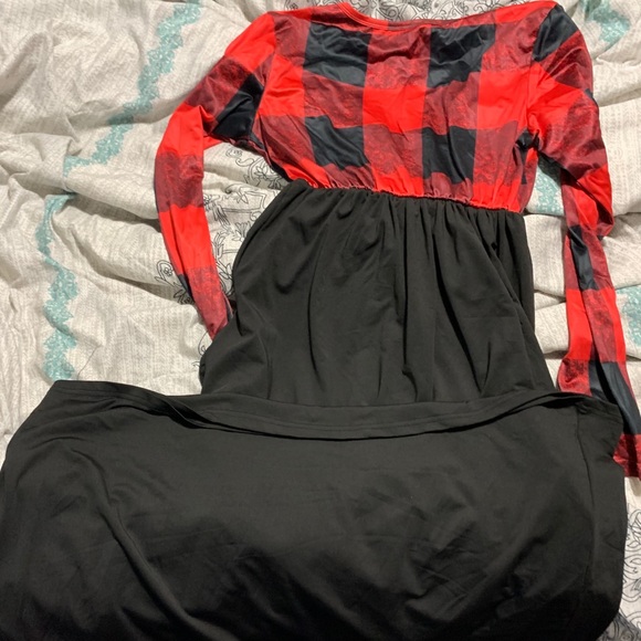 Plaid Long Sleeve Dress - Picture 1 of 2